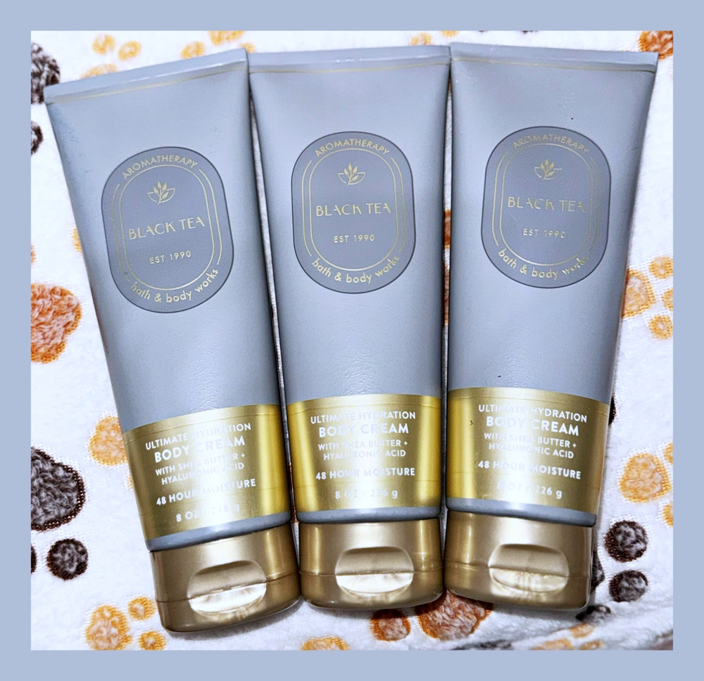Bath & Body Works BLACK TEA 8 fl oz Ultimate Hydration Body Cream x3